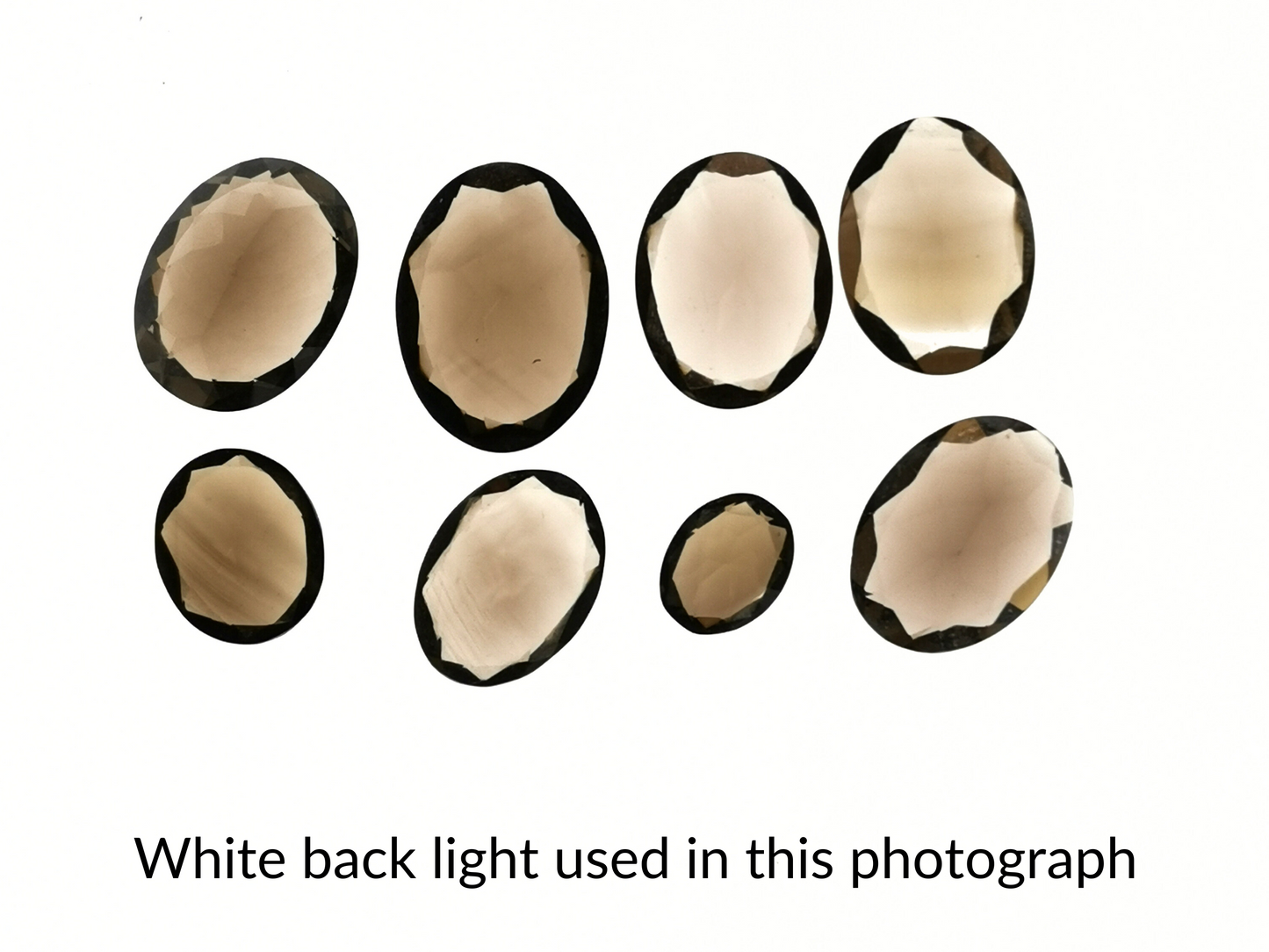 8 x Smoky Quartz Ovals - Bundle of various sizes
