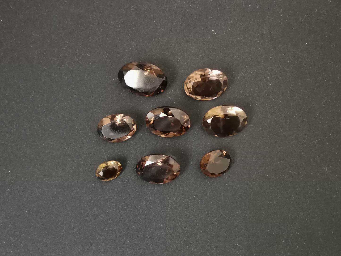 8 x Smoky Quartz Ovals - Bundle of various sizes