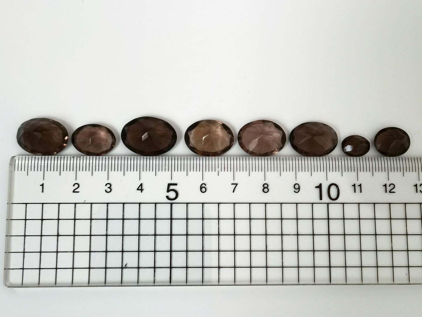 8 x Smoky Quartz Ovals - Bundle of various sizes