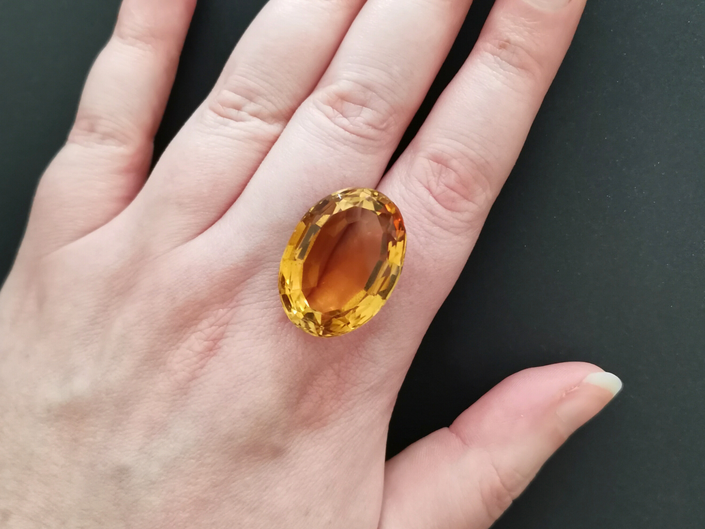 Orange Citrine Oval - 26mm by 19mm - 41.24 ct