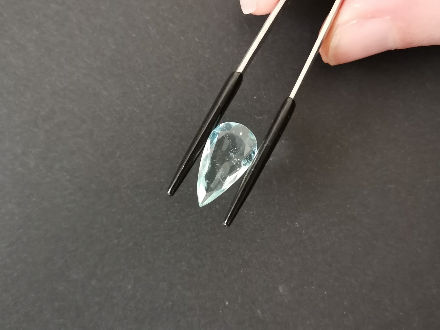 Blue Aquamarine Teardrop - 16mm by 8.5mm - 2.79 ct