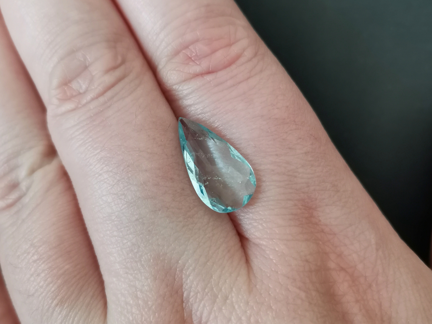 Blue Aquamarine Teardrop - 16mm by 8.5mm - 2.79 ct