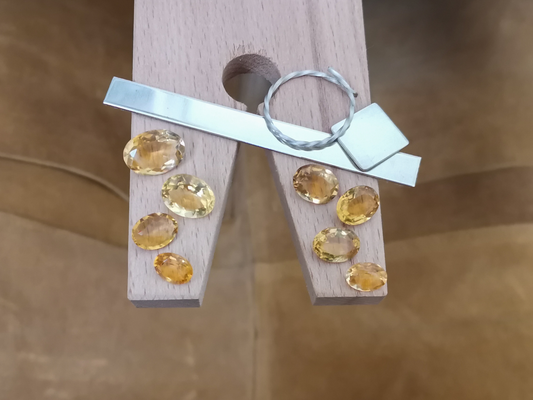 8 x Yellow Citrine Ovals - Bundle - Various sizes