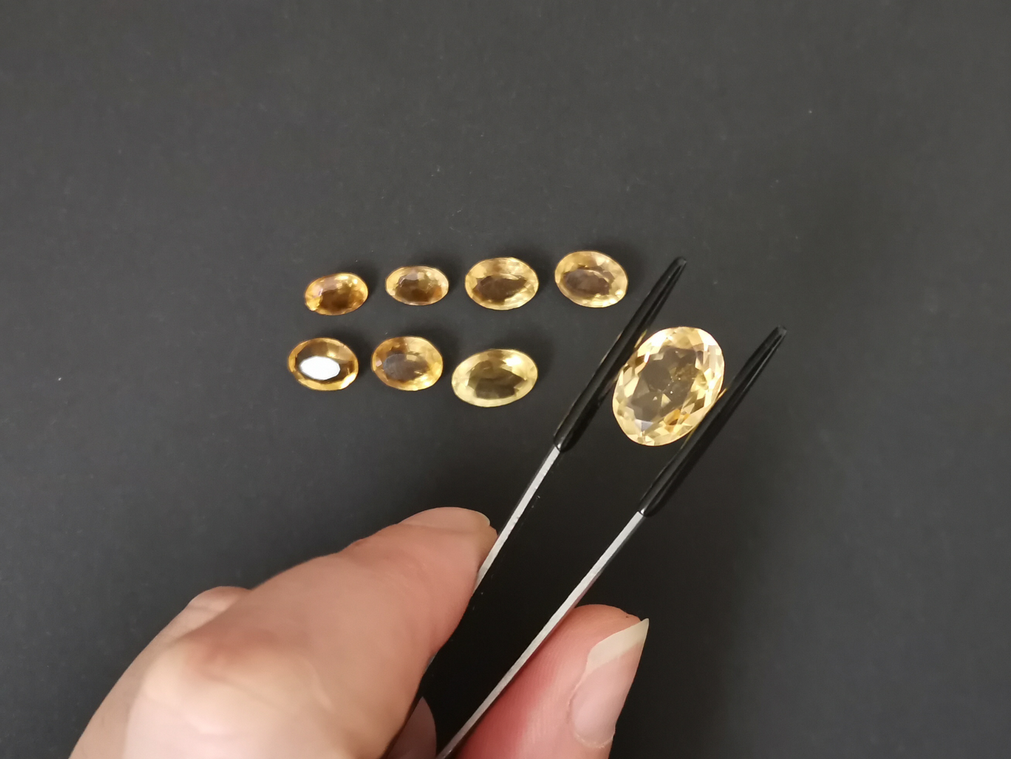 8 x Yellow Citrine Ovals - Bundle - Various sizes