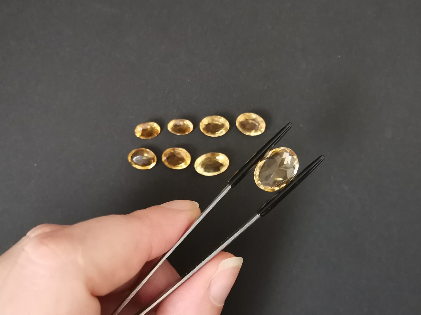 8 x Yellow Citrine Ovals - Bundle - Various sizes