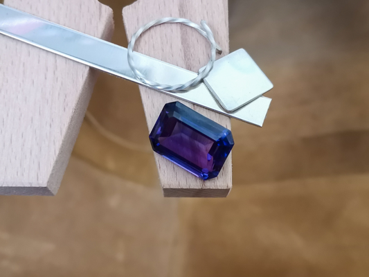 Purple Lab Grown Sapphire Rectangle - 17.9mm by 13.1mm - 20.28 ct