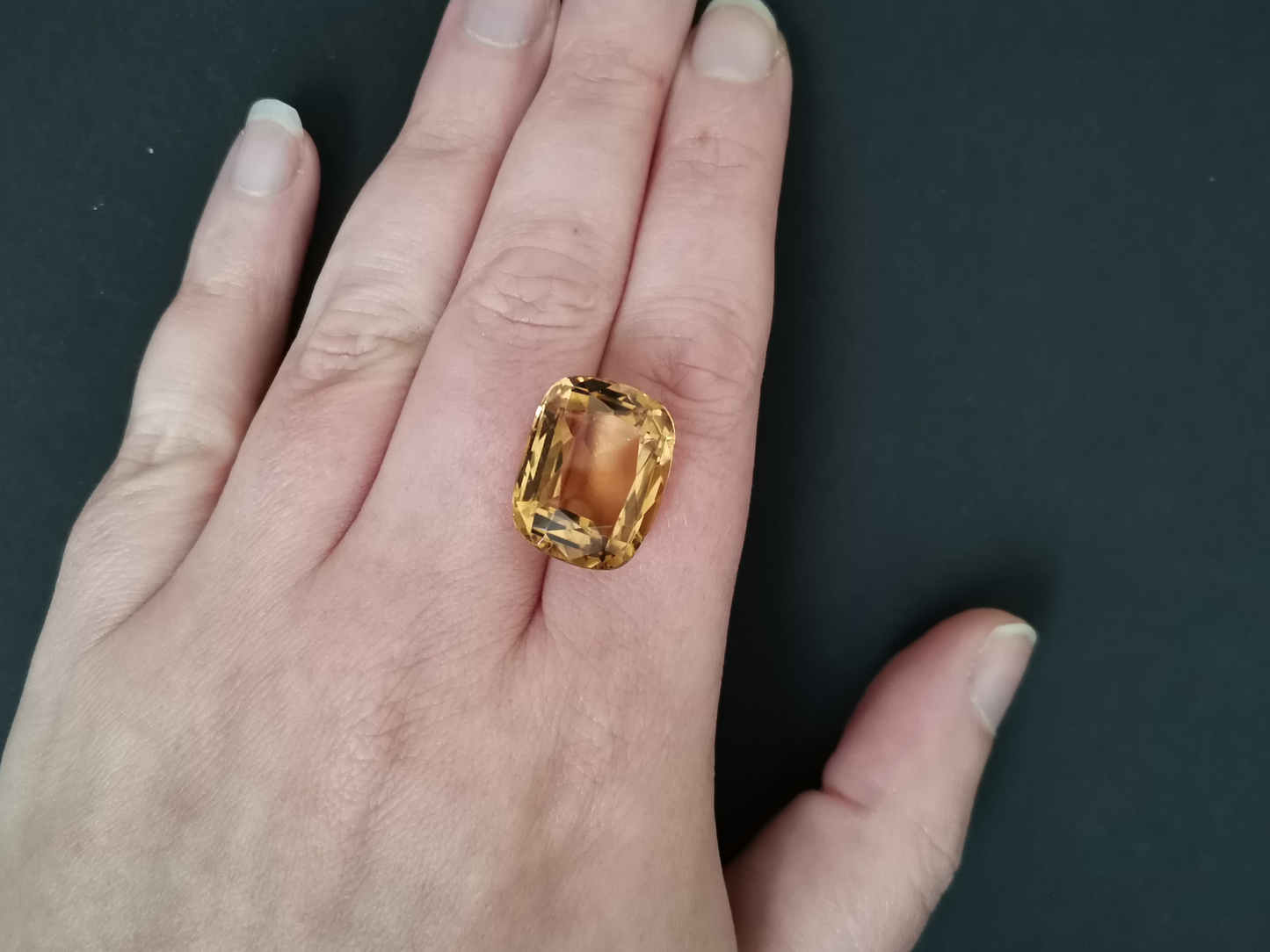 Golden Citrine Cushion - 19.3mm by 15.1mm - 19.4 ct