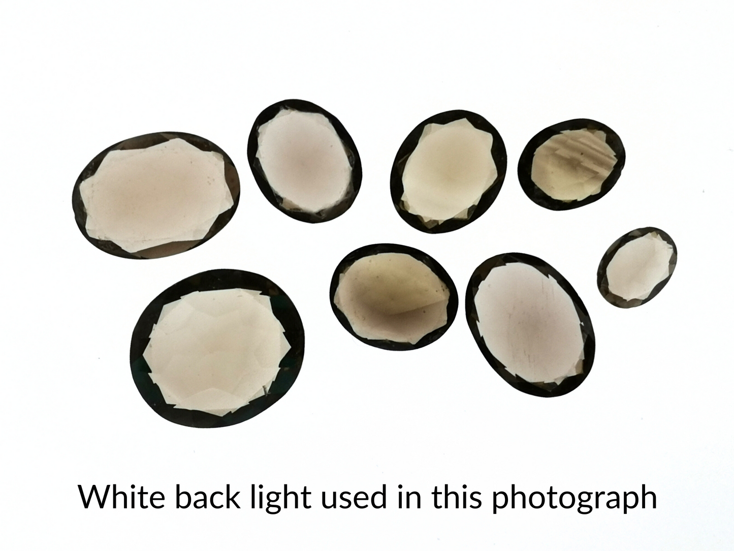 8 x Smoky Quartz Ovals - Bundle in various sizes