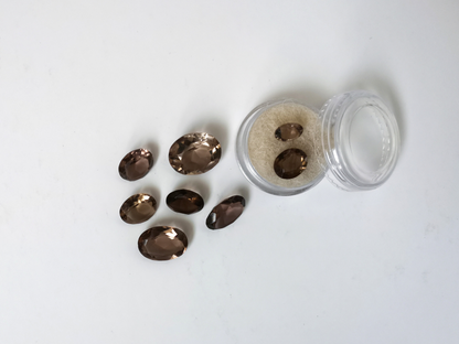 8 x Smoky Quartz Ovals - Bundle in various sizes