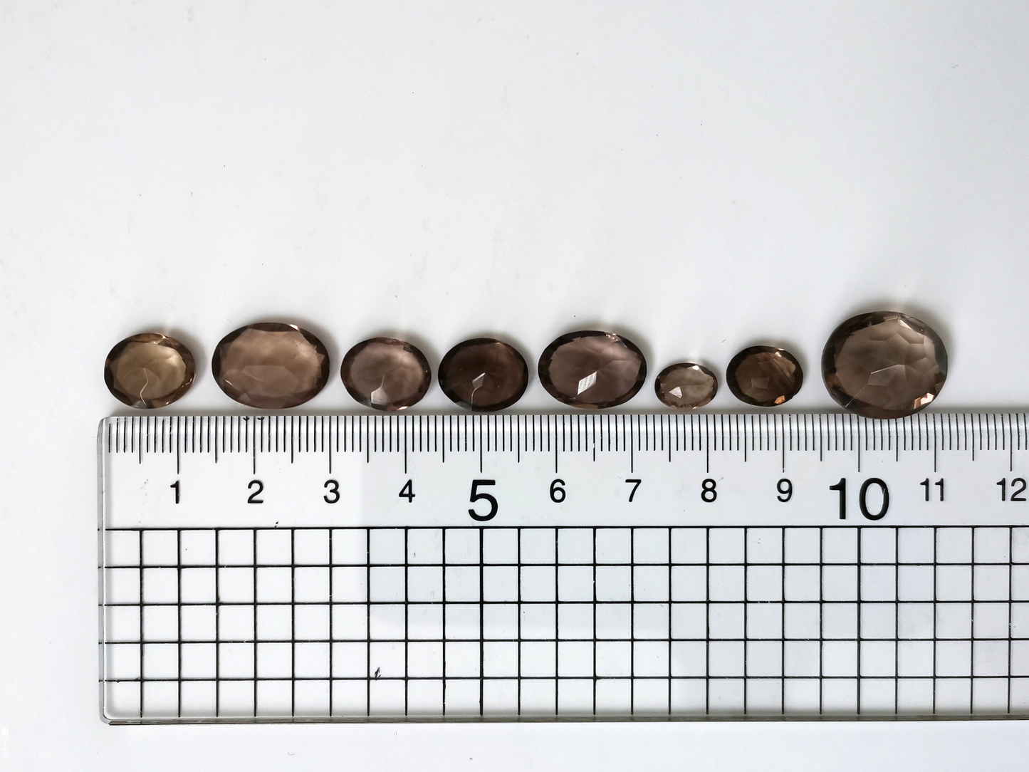 8 x Smoky Quartz Ovals - Bundle in various sizes