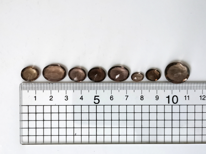 8 x Smoky Quartz Ovals - Bundle in various sizes