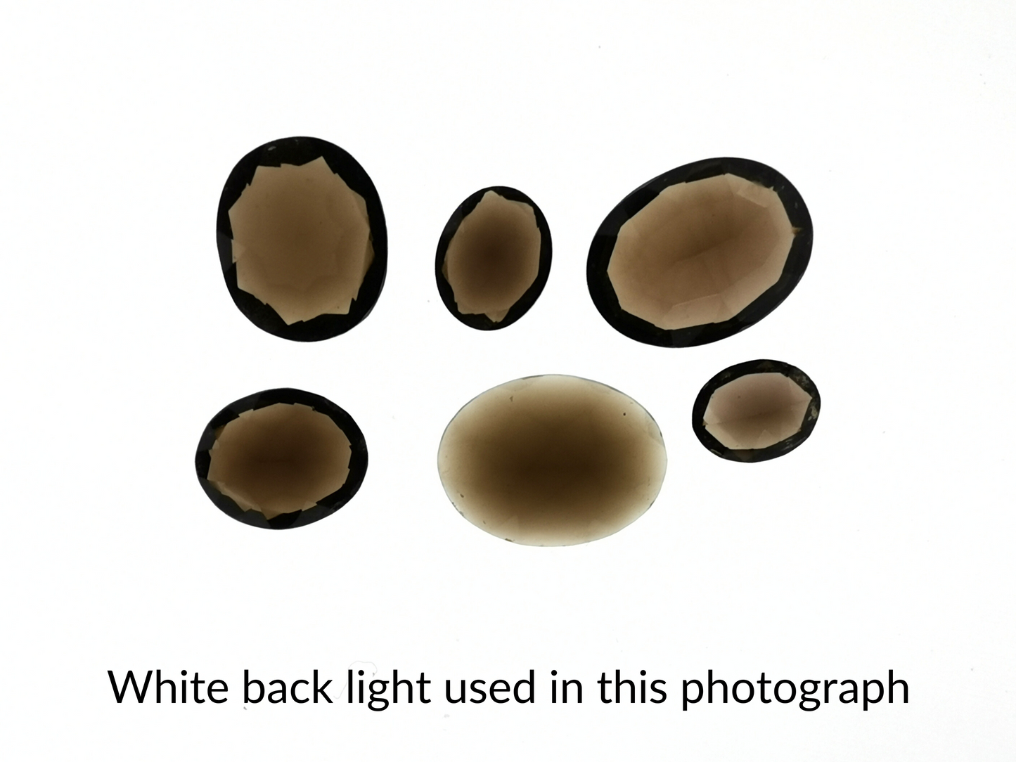 6 x Smoky quartz ovals - Bundle