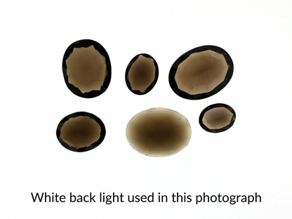 6 x Smoky quartz ovals - Bundle