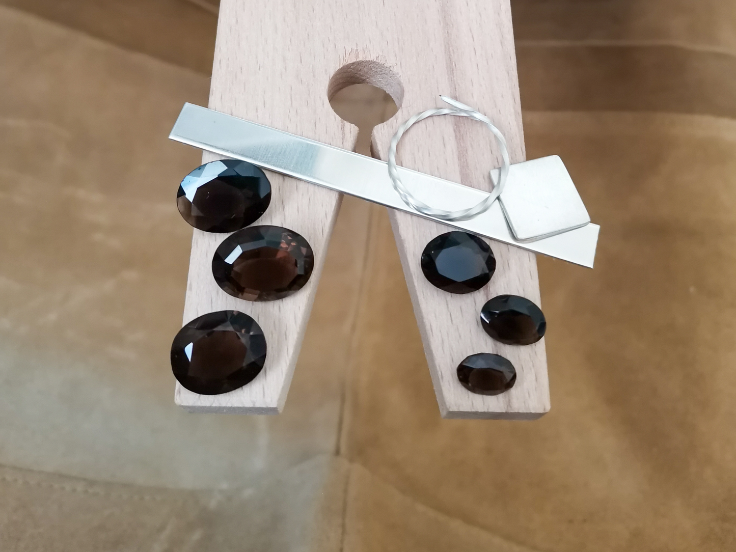 6 x Smoky quartz ovals - Bundle