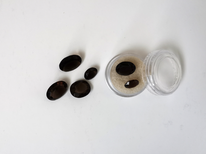 6 x Smoky quartz ovals - Bundle