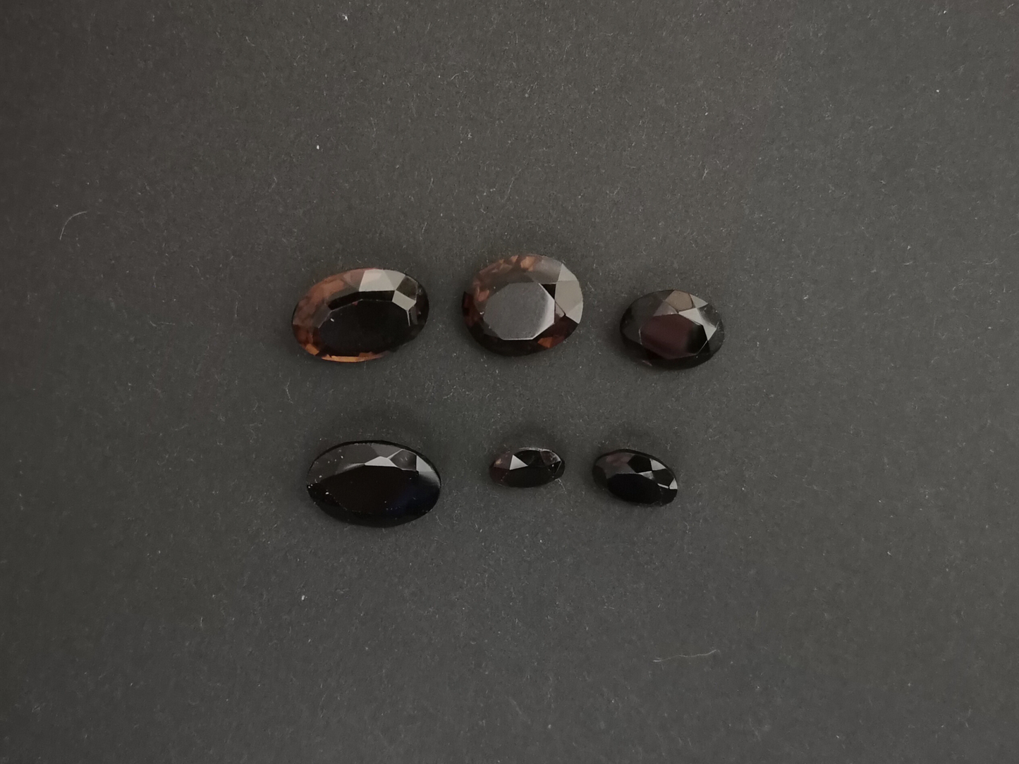 6 x Smoky quartz ovals - Bundle