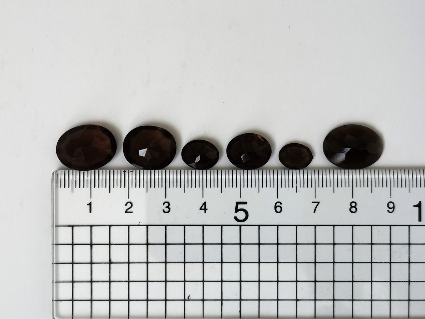 6 x Smoky quartz ovals - Bundle
