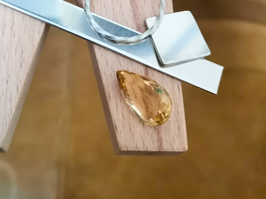 Yellow Citrine Teardrop - 15.5mm by 9.5mm - 5.97 ct