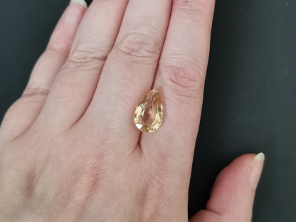 Yellow Citrine Teardrop - 15.5mm by 9.5mm - 5.97 ct