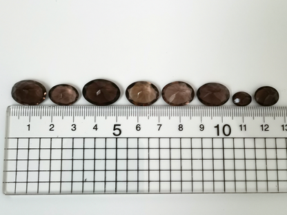 8 x Smoky Quartz Ovals - Bundle of various sizes