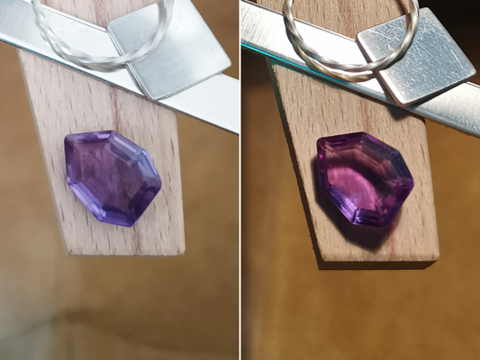 Colour change lab Grown Sapphire - 14.1mm by 11.1mm - 8.79 ct