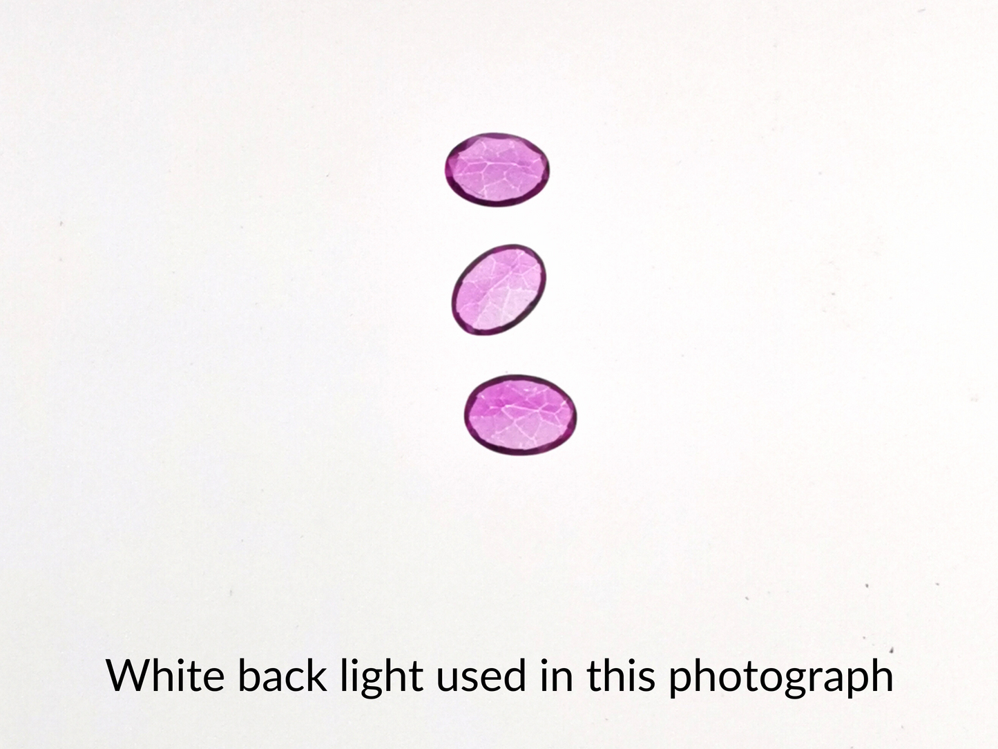 3 x Pink colour coated Topaz Ovals - Various sizes
