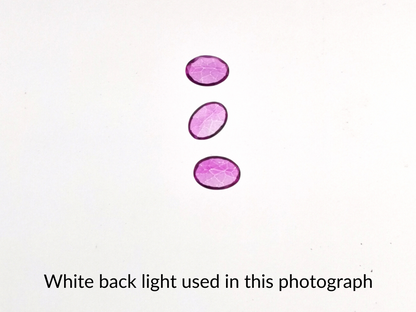 3 x Pink colour coated Topaz Ovals - Various sizes