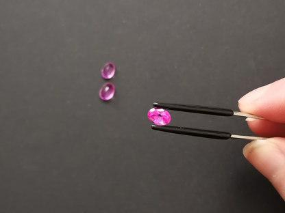 3 x Pink colour coated Topaz Ovals - Various sizes