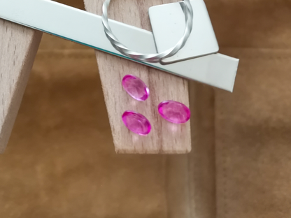 3 x Pink colour coated Topaz Ovals - Various sizes