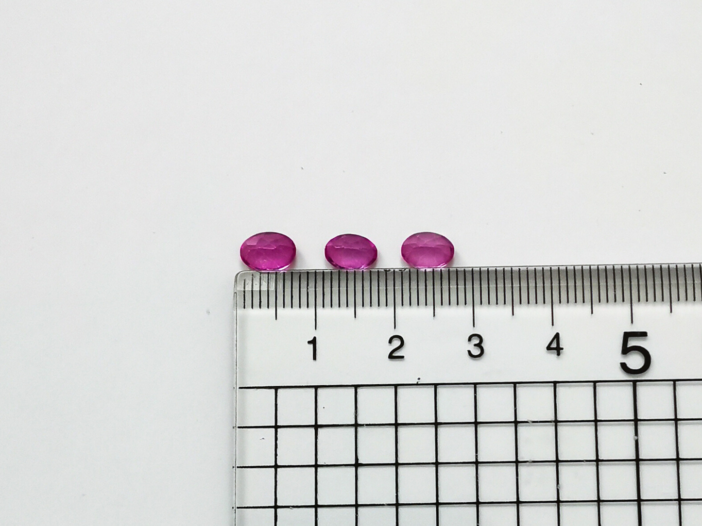 3 x Pink colour coated Topaz Ovals - Various sizes