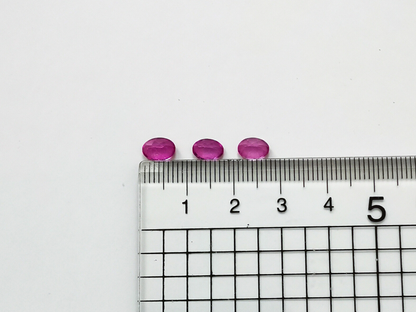 3 x Pink colour coated Topaz Ovals - Various sizes