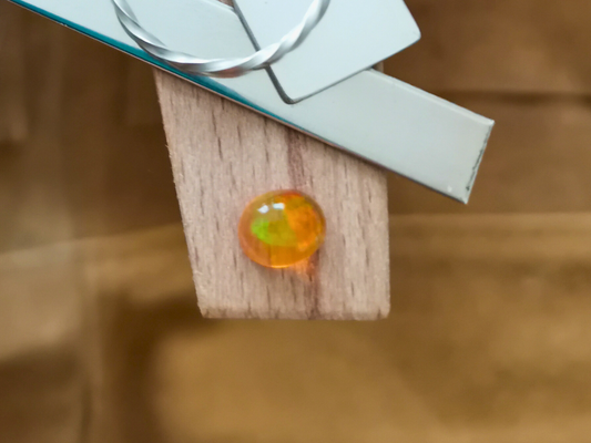 Orange Fire Opal Oval Cabochon - 7mm by 6mm - 0.91 ct