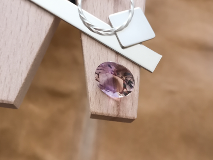 Purple and Yellow Ametrine Oval - 14mm by 11.9mm - 6.79 ct