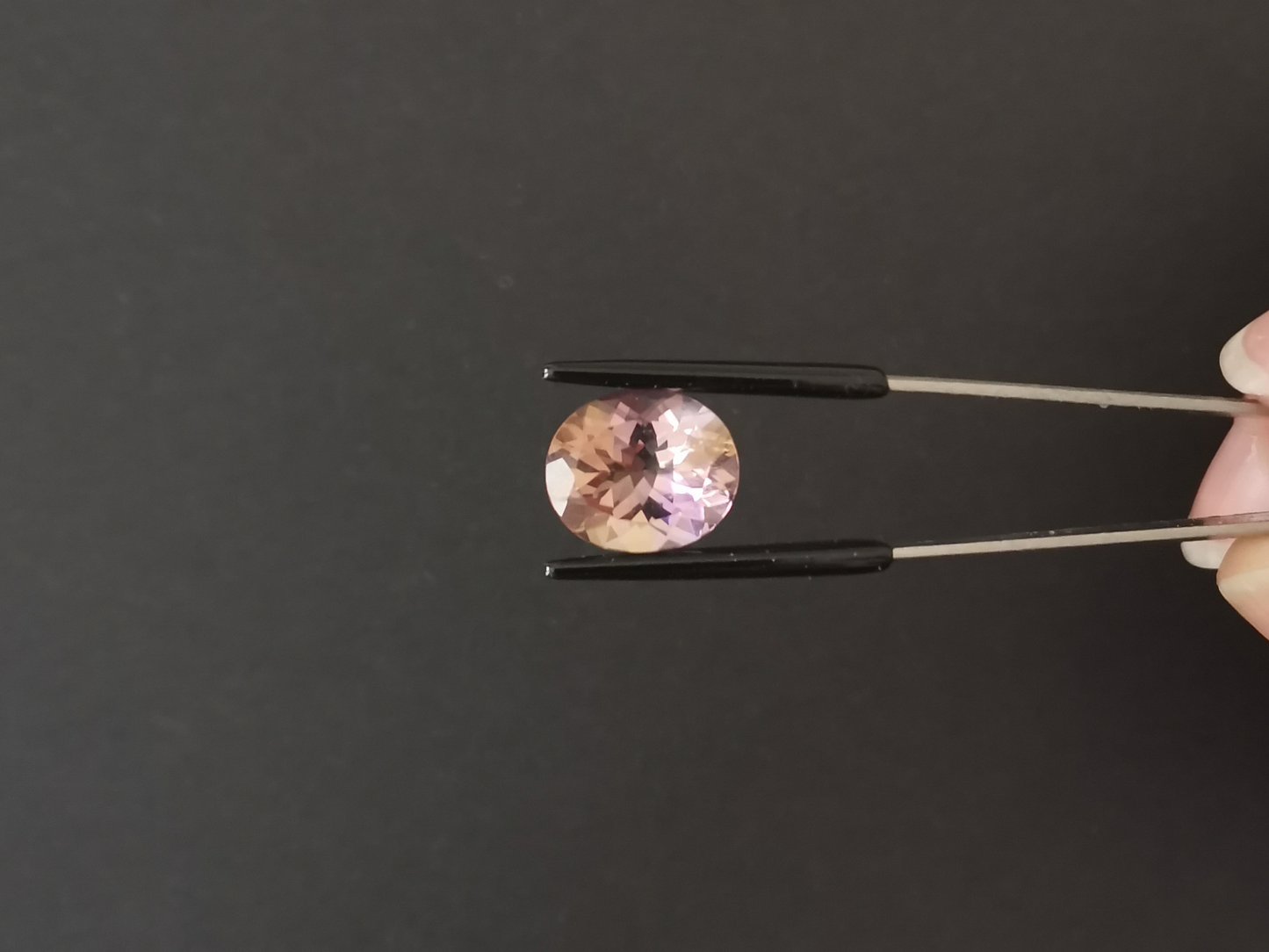 Purple and Yellow Ametrine Oval - 14mm by 11.9mm - 6.79 ct