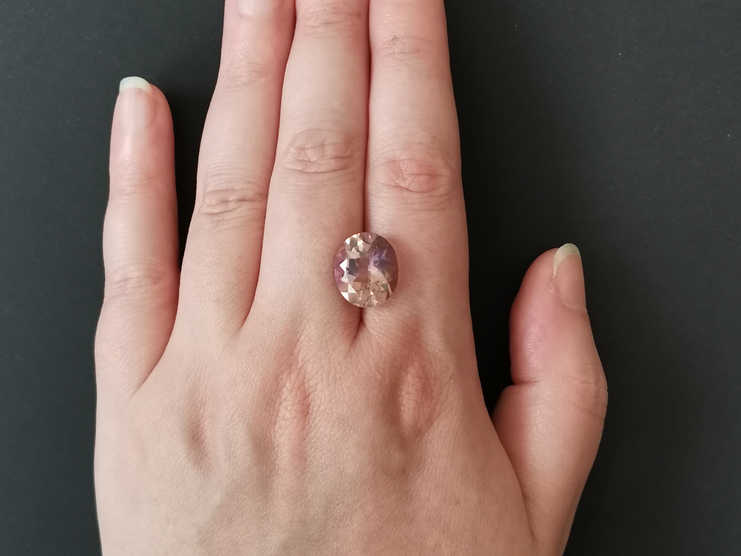 Purple and Yellow Ametrine Oval - 14mm by 11.9mm - 6.79 ct