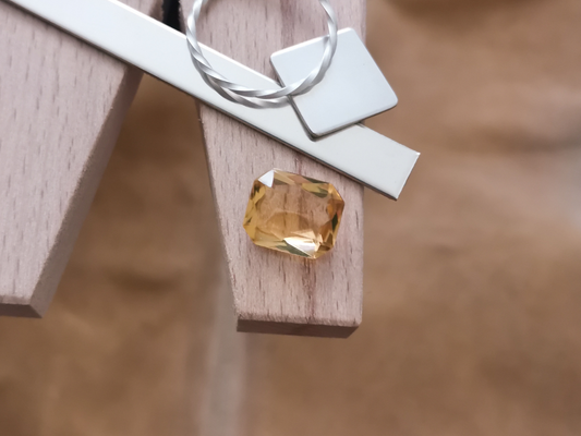 Yellow Citrine Rectangle - 12mm by 10mm - 4.58 ct