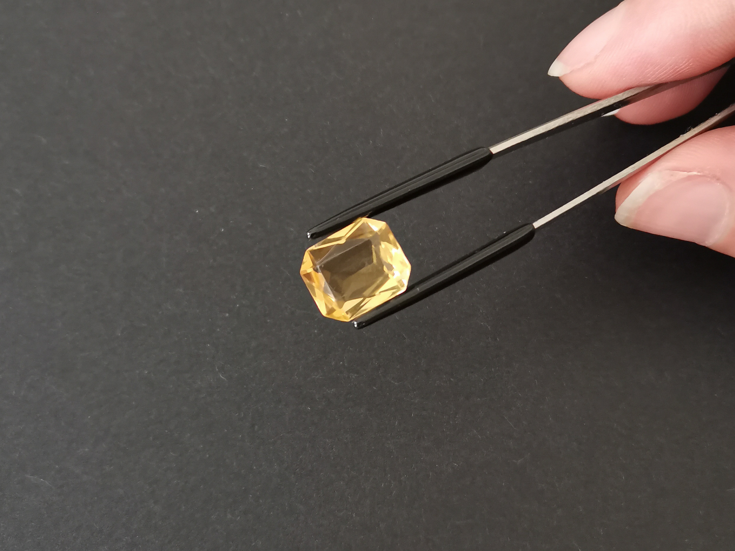 Yellow Citrine Rectangle - 12mm by 10mm - 4.58 ct