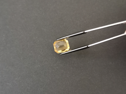 Yellow Citrine Rectangle - 12mm by 10mm - 4.58 ct