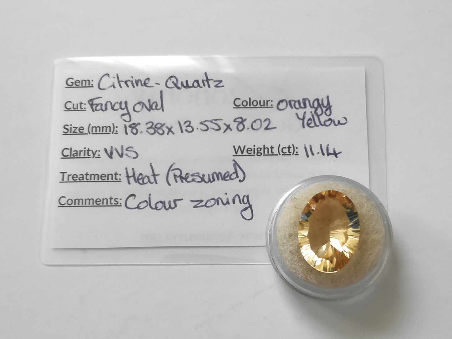Yellow Citrine Oval - 18.3mm by 13.5mm - 11.14 ct
