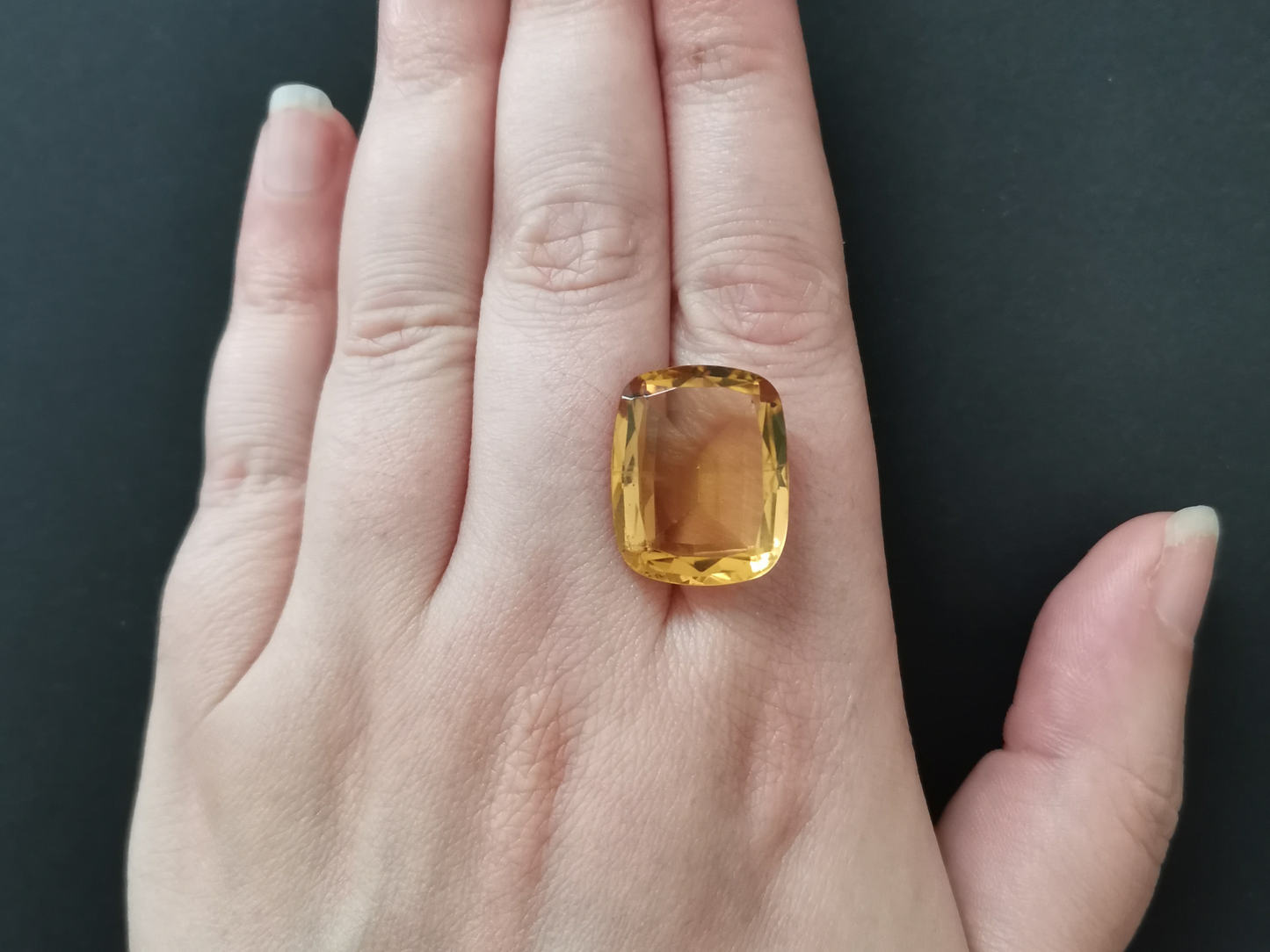 Orange Ctirine Cushion - 20.1mm by 16mm - 17.85 ct