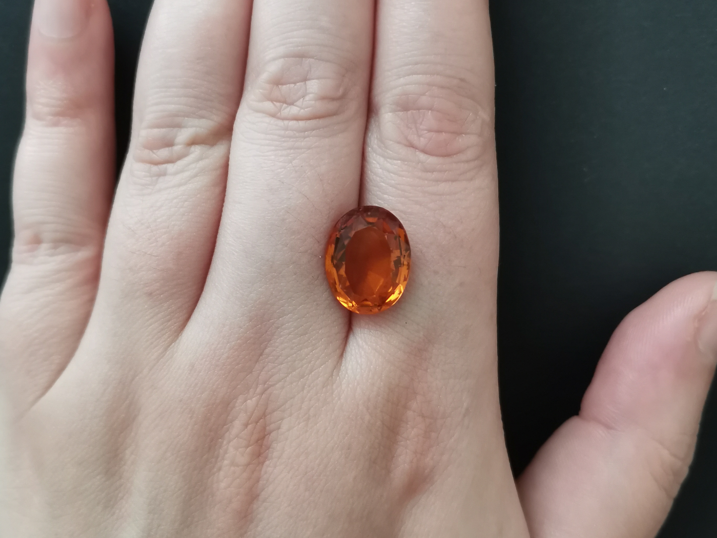 Mandarin Orange Citrine Oval - 14.6mm by 11.4mm - 6.65 ct