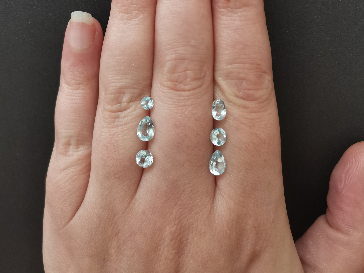 6 x sky blue topaz - Bundle - Various shapes and sizes