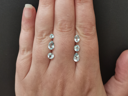 6 x sky blue topaz - Bundle - Various shapes and sizes