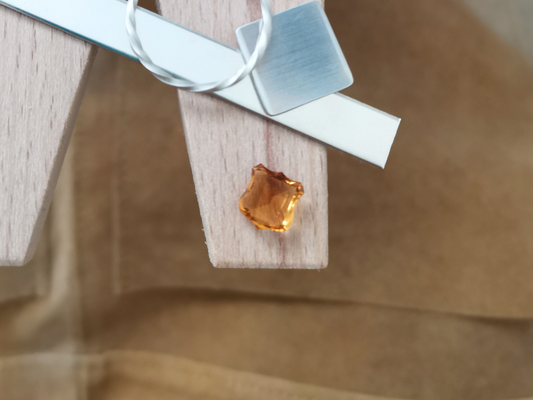 Orange Citrine Fancy Shield - 8.3mm by 7.8mm - 1.37 ct