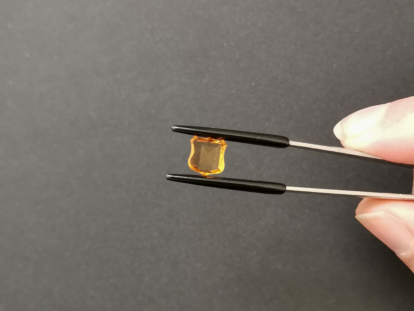 Orange Citrine Fancy Shield - 8.3mm by 7.8mm - 1.37 ct