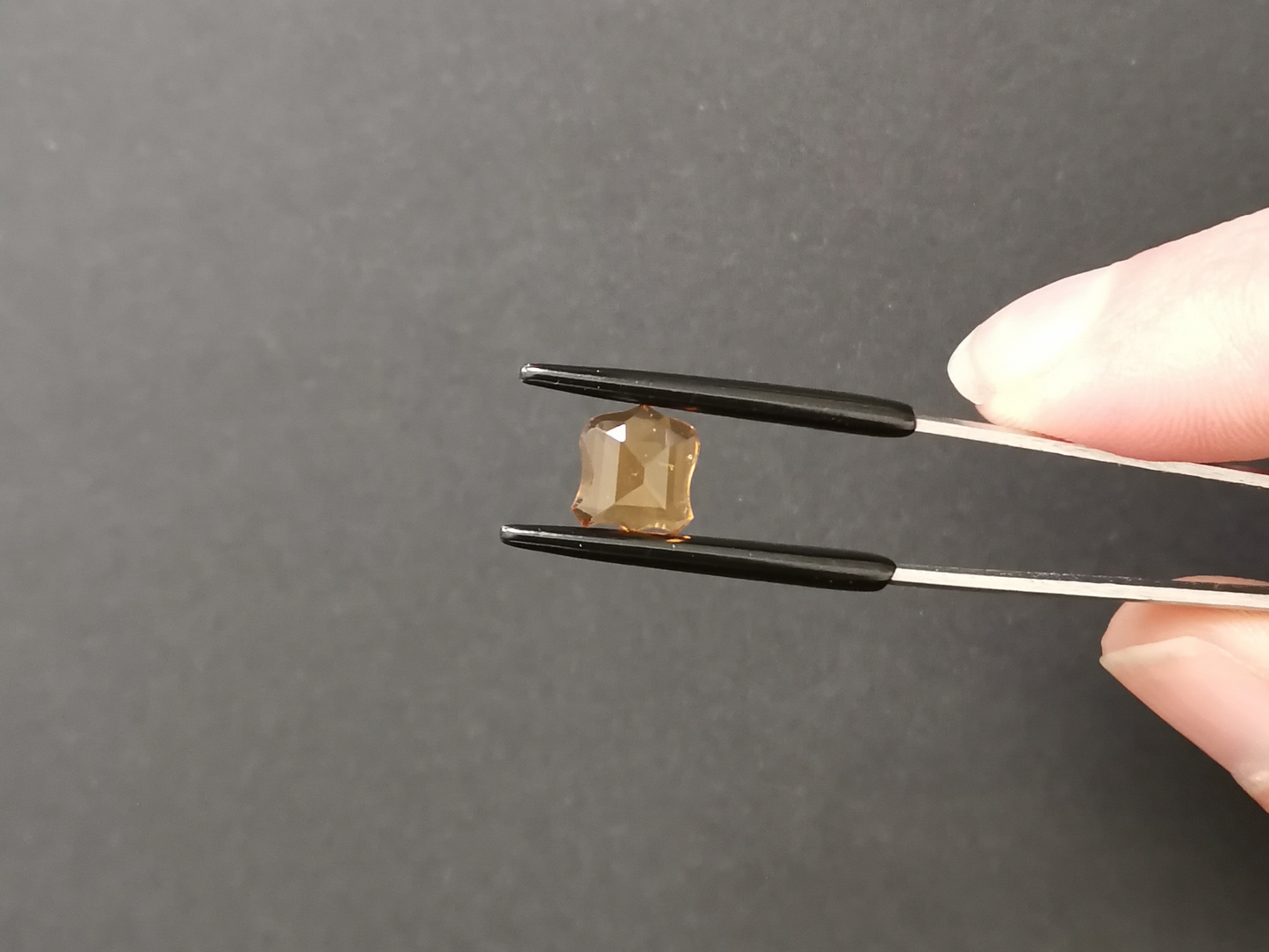 Orange Citrine Fancy Shield - 8.3mm by 7.8mm - 1.37 ct