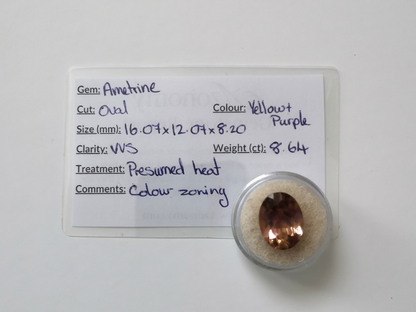 Ametrine Oval - 16mm by 12mm - 8.64 ct