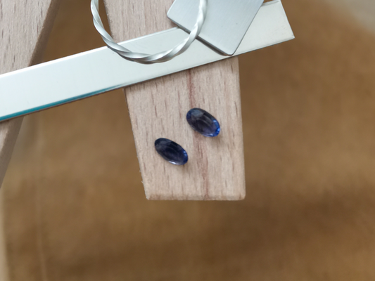 2 x Iolite Ovals - Pair - 6mm by 4mm