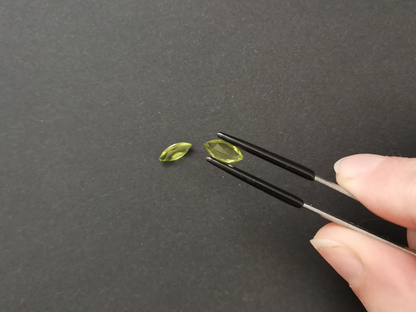 2 x Peridot Marquises - Pair - 10mm by 5mm