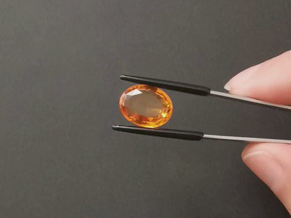 Mandarin Orange Citrine Oval - 14.8mm by 11.5mm - 6.92 ct